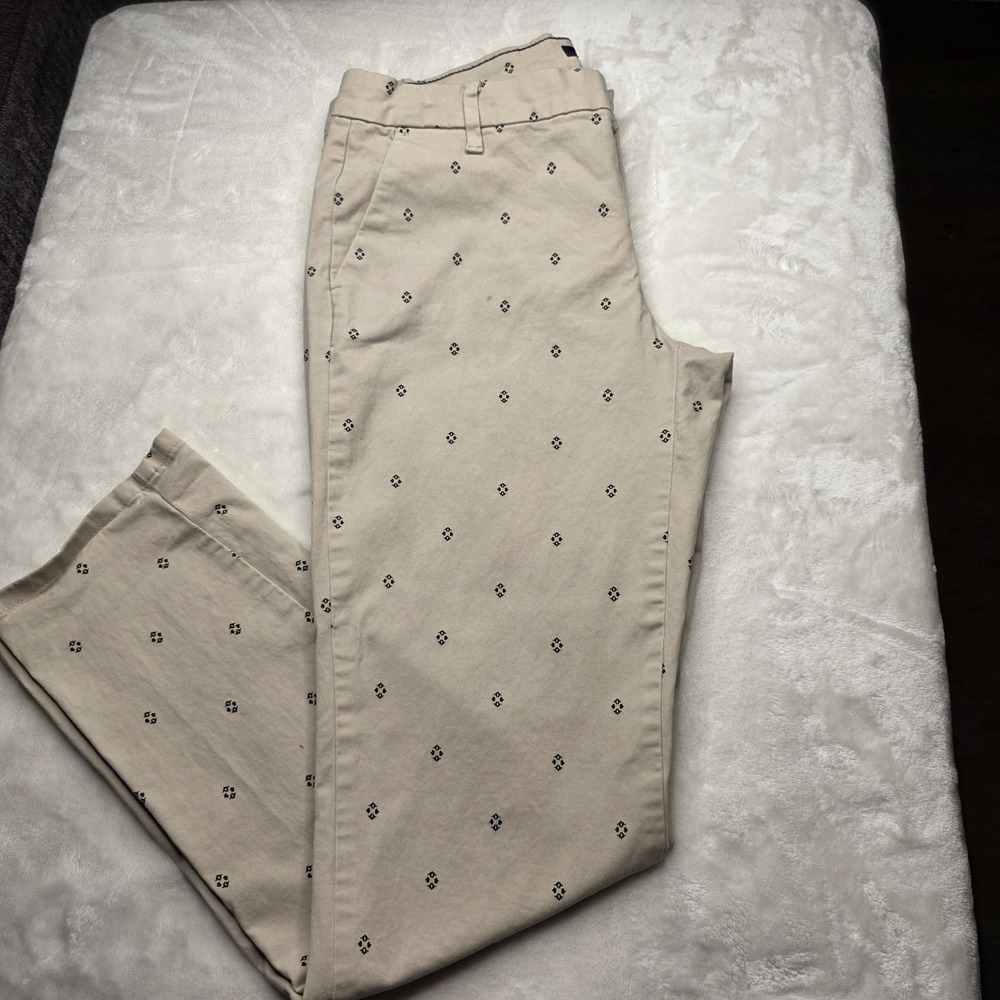 Tommy Hilfiger Chino Khaki Pants with Navy Design Women's Size 6 - Picture 3 of 13